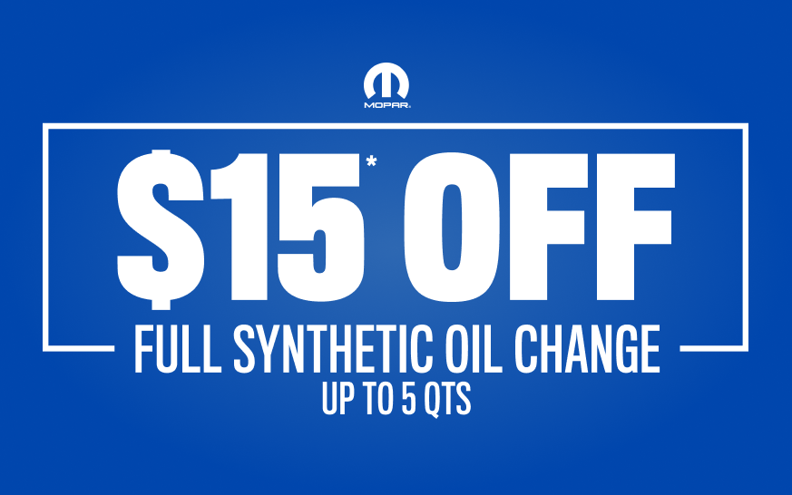 $15* off Full Synthetic Oil Change 